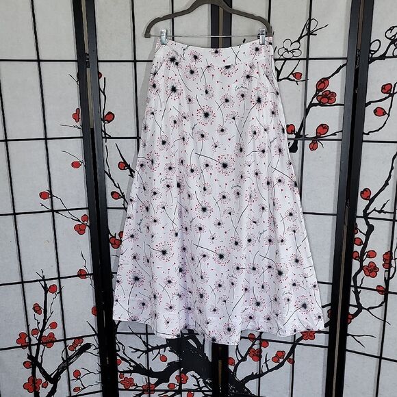 Love MOSCHINO Diasy/Hearts Cotton Maxi Skirt - Picture 1 of 11
